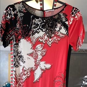 Elise Tahari short sleeve dress with belt